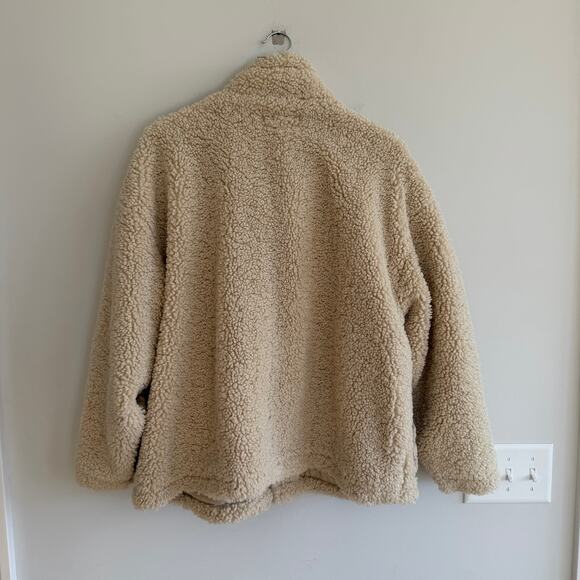 BLANKNYC Fuzzy Wuzzy Corduroy Sherpa Mix Trucker Jacket Cream M - Picture 10 of 10